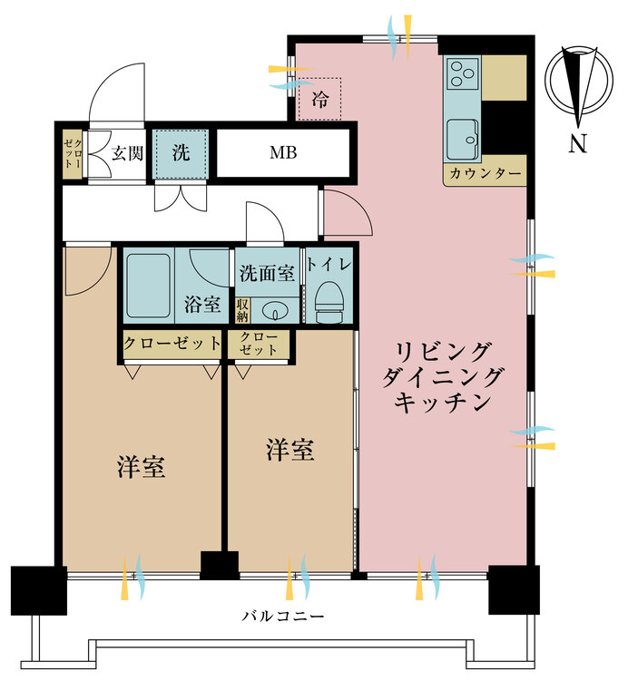 その他 2LDK、専有面積53.31m2