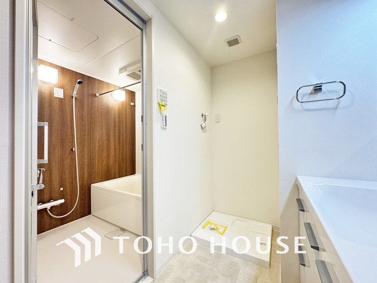 洗面 清潔感のある脱衣場