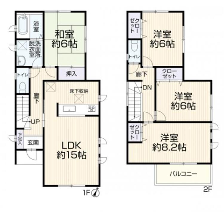 間取り 全居室に収納、8帖以上の主寝室は上質な美しさで彩られた空間。