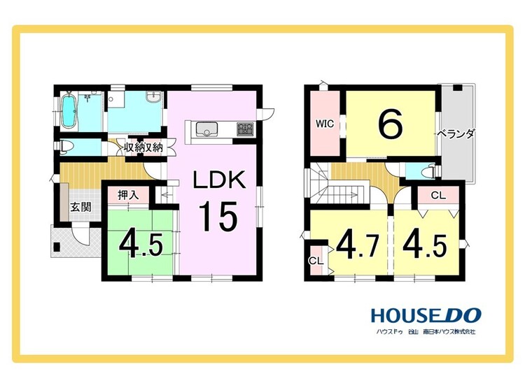 間取り 4LDK+WIC【建物面積91.91m2(27.8坪)】