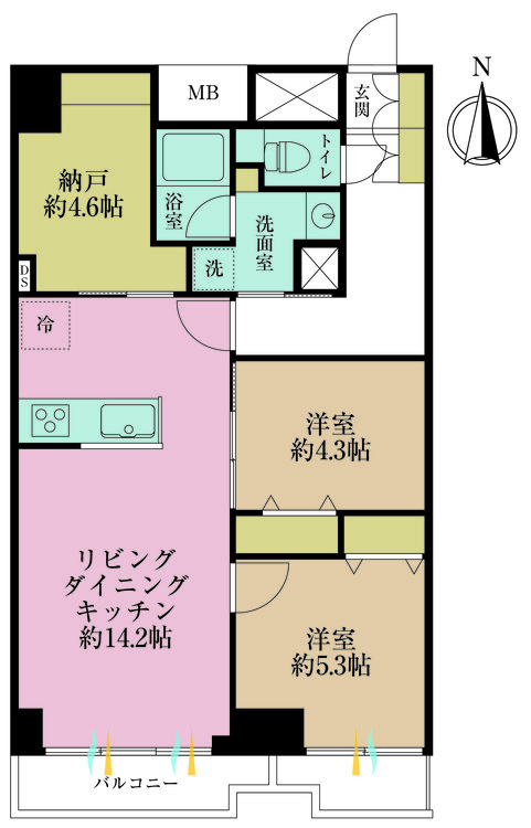 その他 2LDK+S（納戸）、専有面積71.36m2