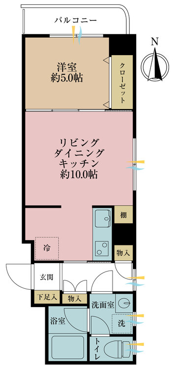 その他 1LDK、専有面積33.87m2、バルコニー面積2.94m2