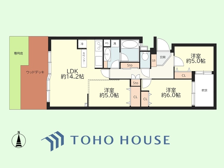 間取り 3LDK　専有面積70.46平米