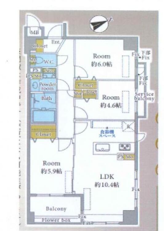 間取り 【間取り図】広々とした3LDKタイプのお部屋♪