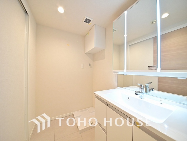 洗面 清潔感のある洗面室