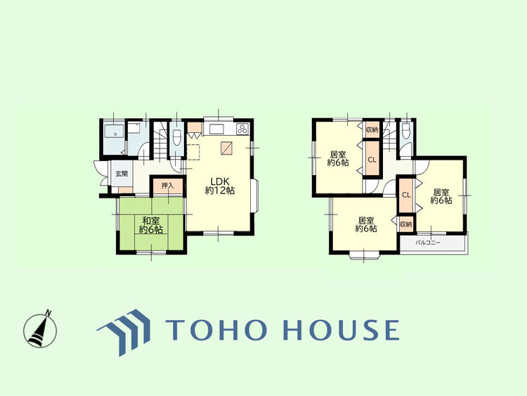 間取り 4LDK　土地面積110.06平米、建物面積86.94平米