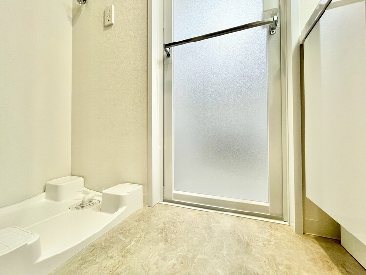 洗面 十分な広さの脱衣所。