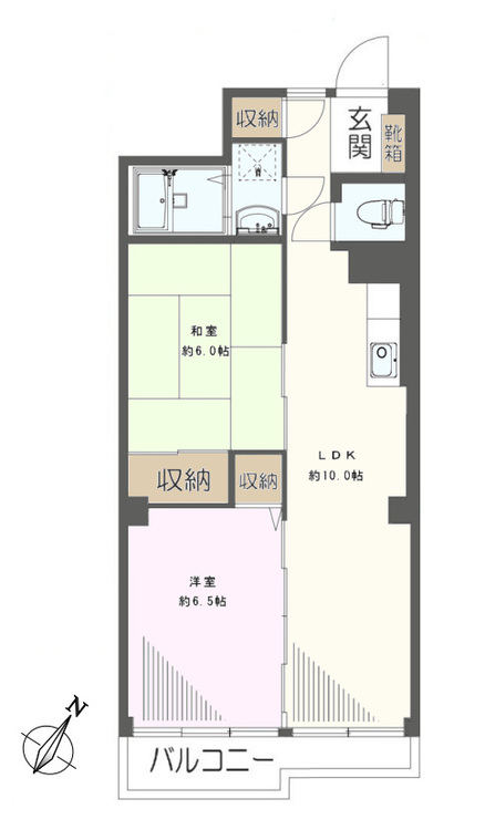 その他 2LDK、専有面積52.84m2、バルコニー面積3m2