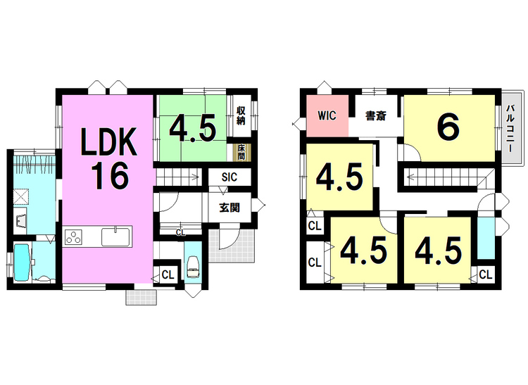 間取り シューズクローク、ウォークインクローゼット付き♪