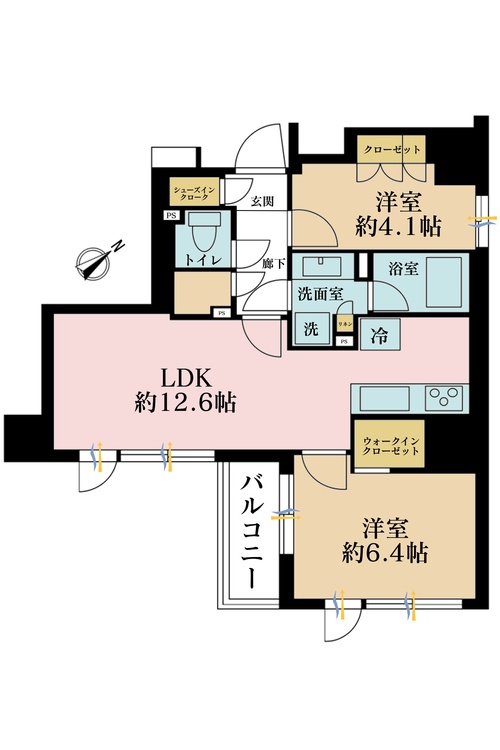 その他 1LDK、専有面積54.73m2、バルコニー面積3.58m2