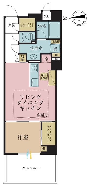 その他 1LDK、専有面積45.61m2、バルコニー面積9.75m2