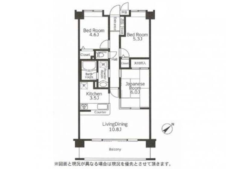 間取り 南西向きにつき陽当たり良好！全居室収納完備！