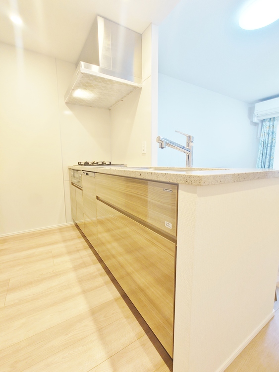 キッチン ◆ここに在る◆事も無げに美しく、伝えるには筆舌に尽くし難い。豪華絢爛や華美と言う事ではなく、住まう者にとって暮らし易く心地がいいと言う美しさがこの住まいには込められている。