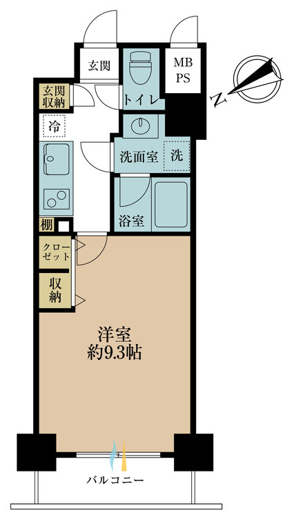 その他 1K、専有面積31.87m2、バルコニー面積3.85m2