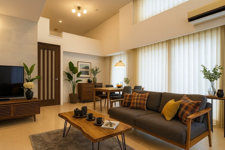 居間 ※家具をデジタルで配置するステージングを施しております