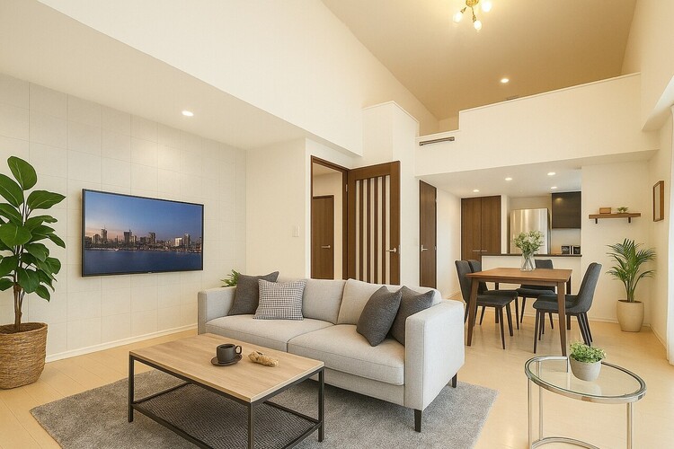 居間 ※家具をデジタルで配置するステージングを施しております