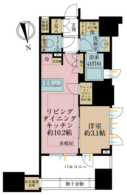 その他 1LDK、専有面積33.04?、バルコニー面積8.19? 