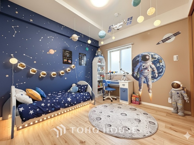 内装 ＊配置してある家具や小物はCGによるイメージ画像です。ここにはみんなが集い、子供の成長に合わせて使える快適空間。勉強も遊びも安心して過ごせるおすすめの子供部屋です。