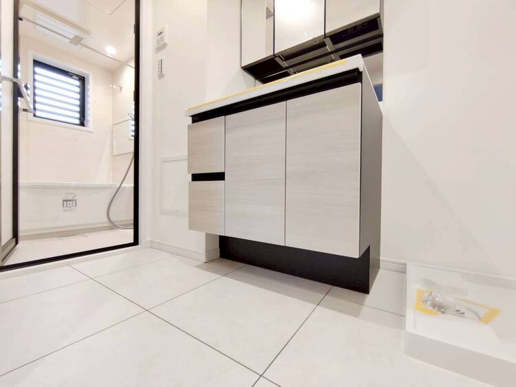 洗面 十分な広さの脱衣所。