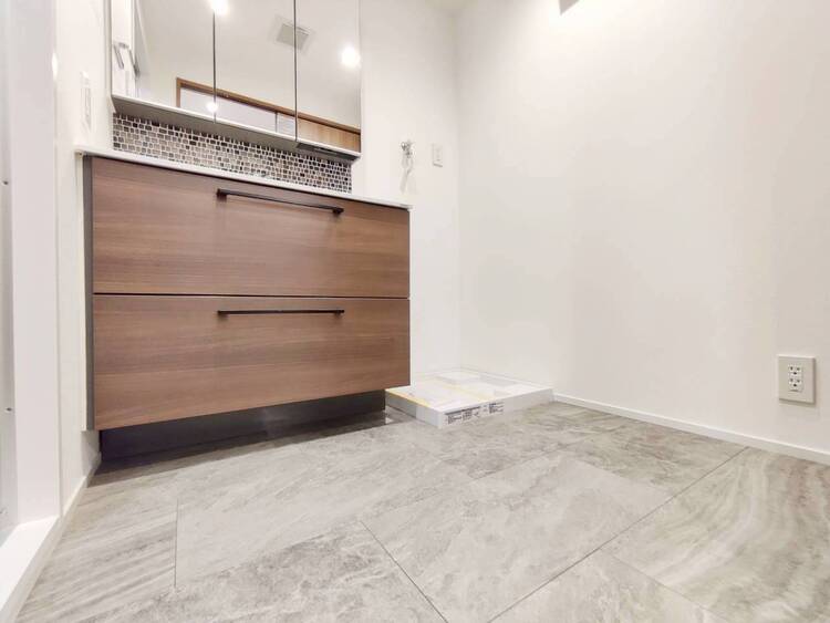 洗面 十分な広さの脱衣所。