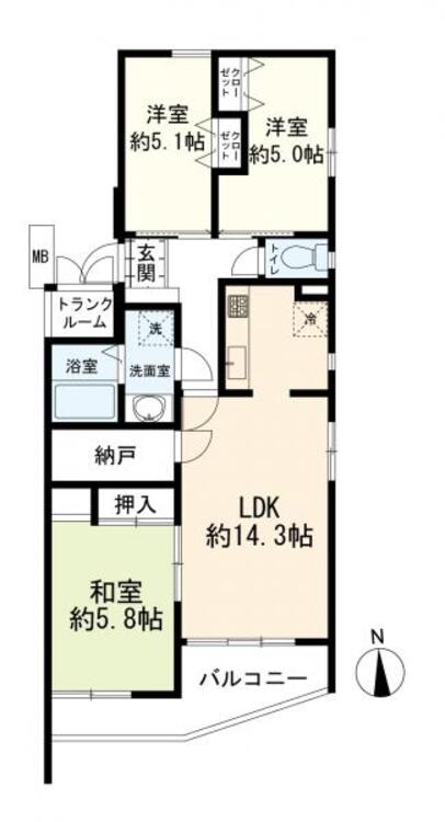 間取り 間取図　３ＬＤＫ