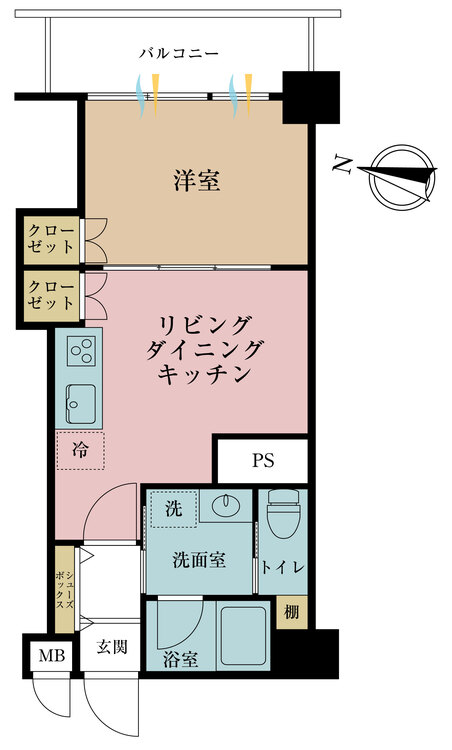 その他 1LDK、専有面積35.25?、バルコニー面積4.87? 