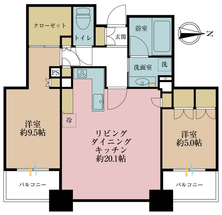 その他 2LDK、専有面積78.11m2、バルコニー面積8.25m2
