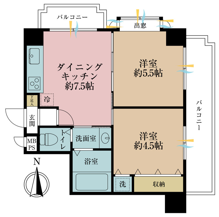 その他 2DK、専有面積39.07m2