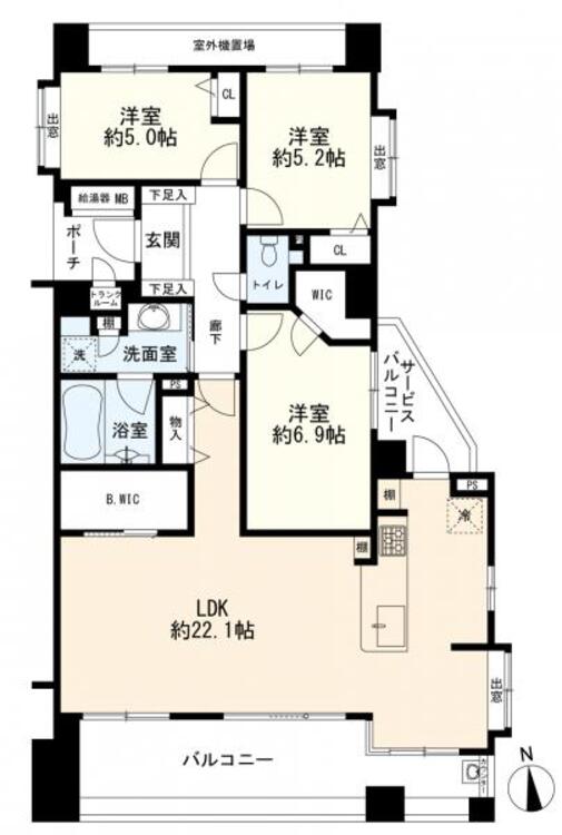 間取り 間取図　3LDK