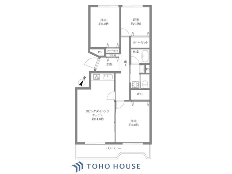 間取り 【house the light is illuminat】採光と風　家事導線も比較的良好で、風通しの良さで過ごしやすい麗(うら)らかな気分にさせてくれるリビング