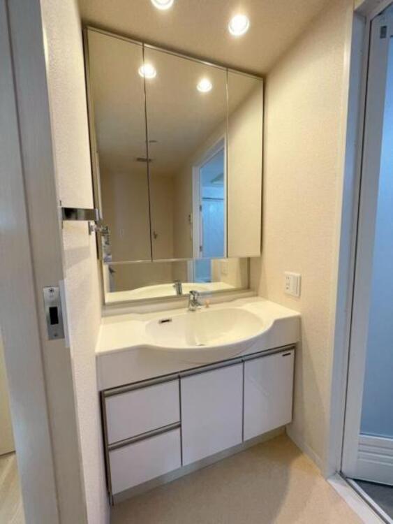 洗面 豊富な収納スペースがあり、すっきり使える洗面台です 