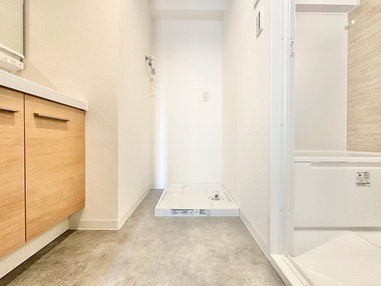 洗面 十分な広さの脱衣所。