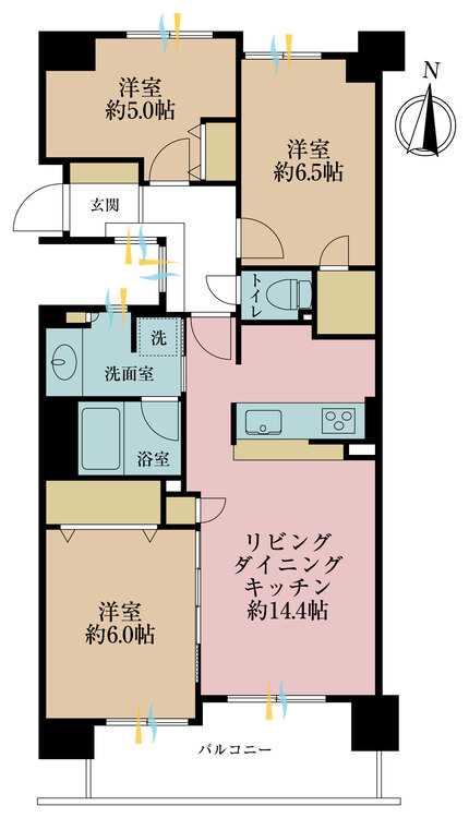 その他 3LDK、専有面積71.85?、バルコニー面積9.53? 