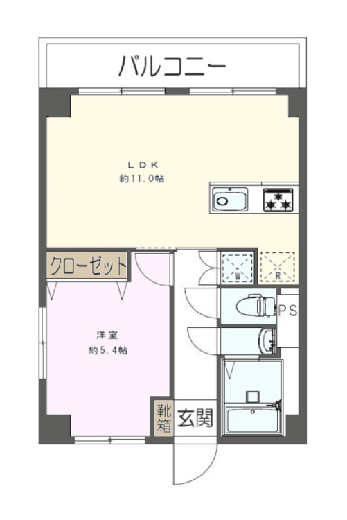 その他 1LDK、専有面積40.29m2、バルコニー面積4.89m2