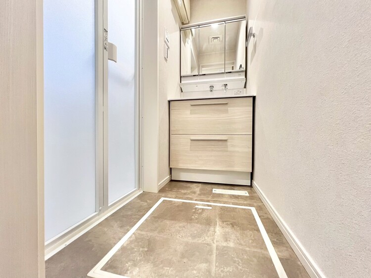 洗面 十分な広さの脱衣所。