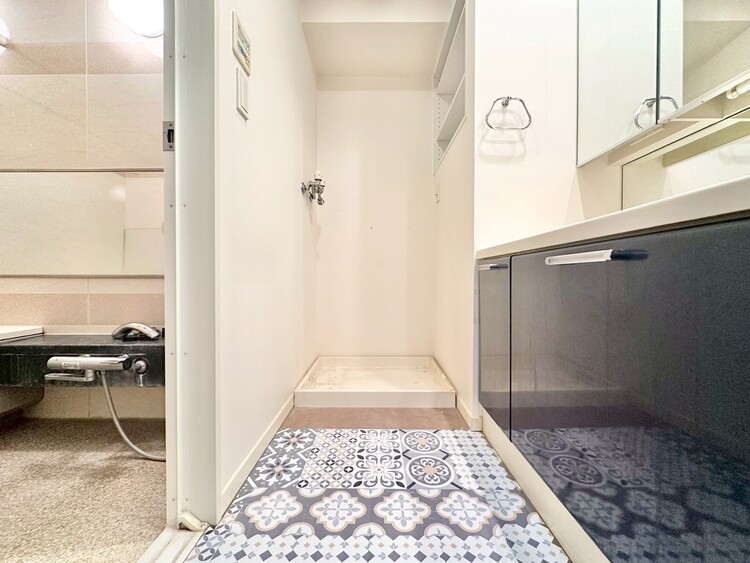 洗面 十分な広さの脱衣所。