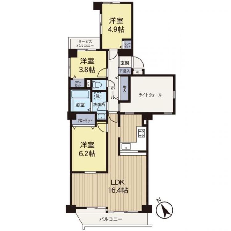 間取り 【間取図】時間のゆとりと空間、暖かな陽光がもたらす光と風を独占してください。ここから新しい暮らしが始まります。