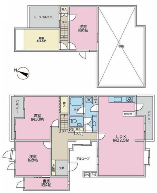 間取り 公園・商業施設多数点在、子育て環境良好