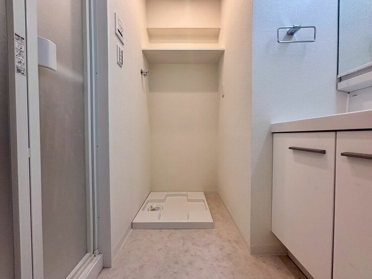 洗面 十分な広さの脱衣所。