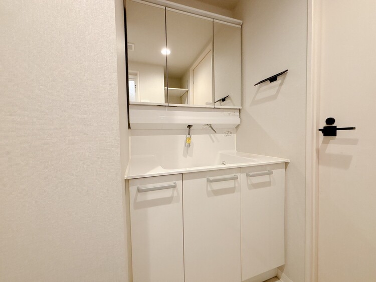 洗面 何かと物が増える場所だからこそ、スッキリと見映えの良い空間に。