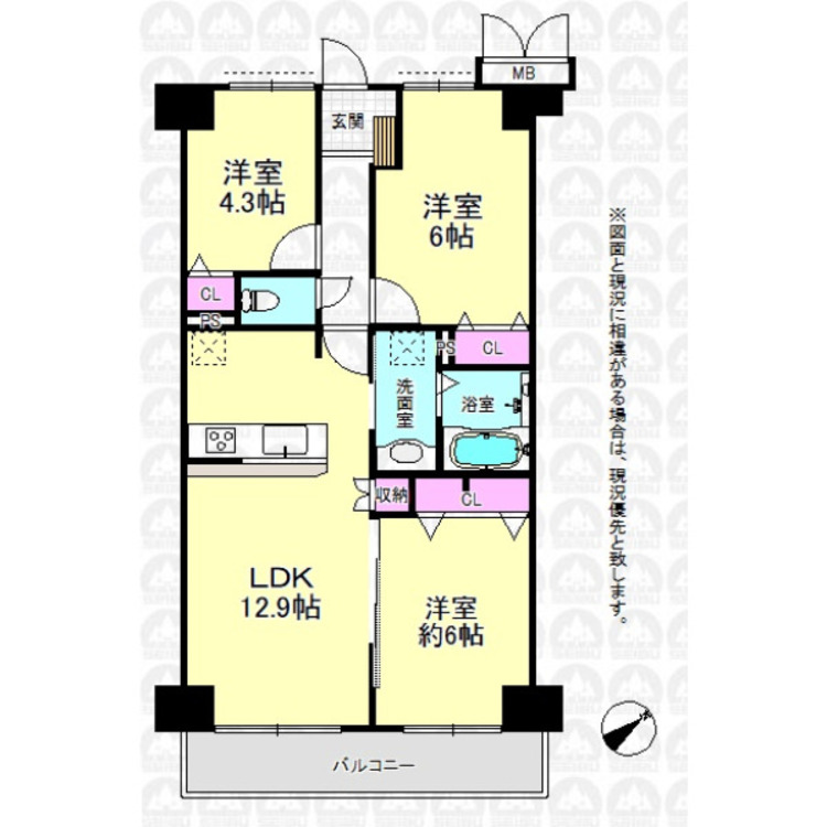 間取り ファミリー向け3LDK！
