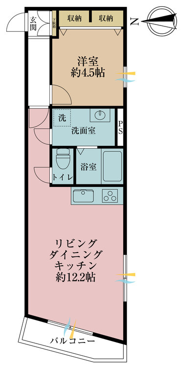 その他 1LDK、専有面積33.89m2