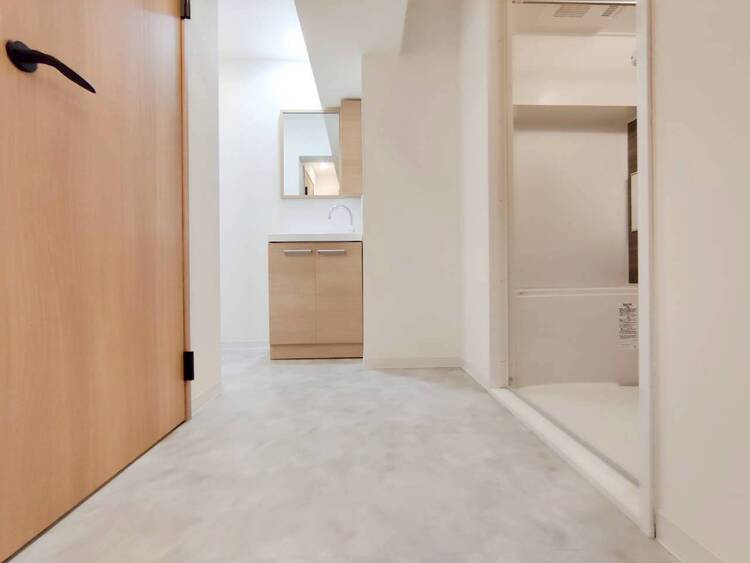 洗面 十分な広さの脱衣所。