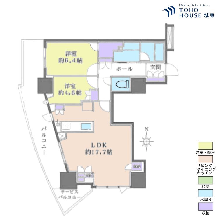間取り ３ＬＤＫ、専有面積７０．１２平米、バルコニー面積１９．１０平米