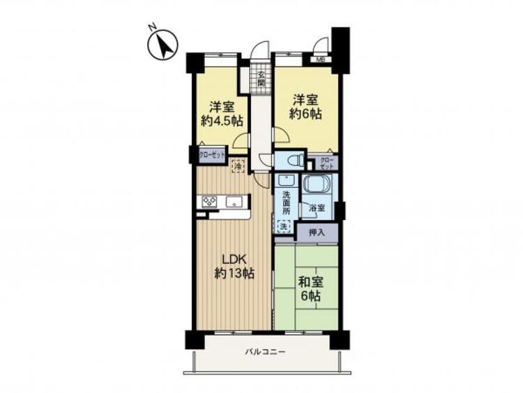 間取り 2021年大規模修繕工事実施済み、オートロックが住まいの安全を守ります。