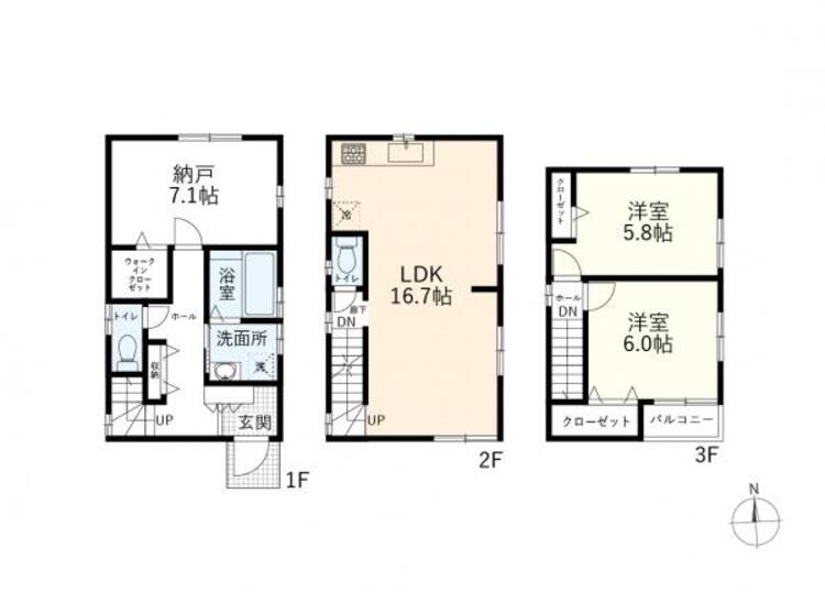 間取り 間取図　２ＬＤＫ＋Ｓ