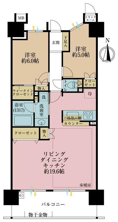 その他 2LDK、専有面積67.15m2、バルコニー面積11.55m2