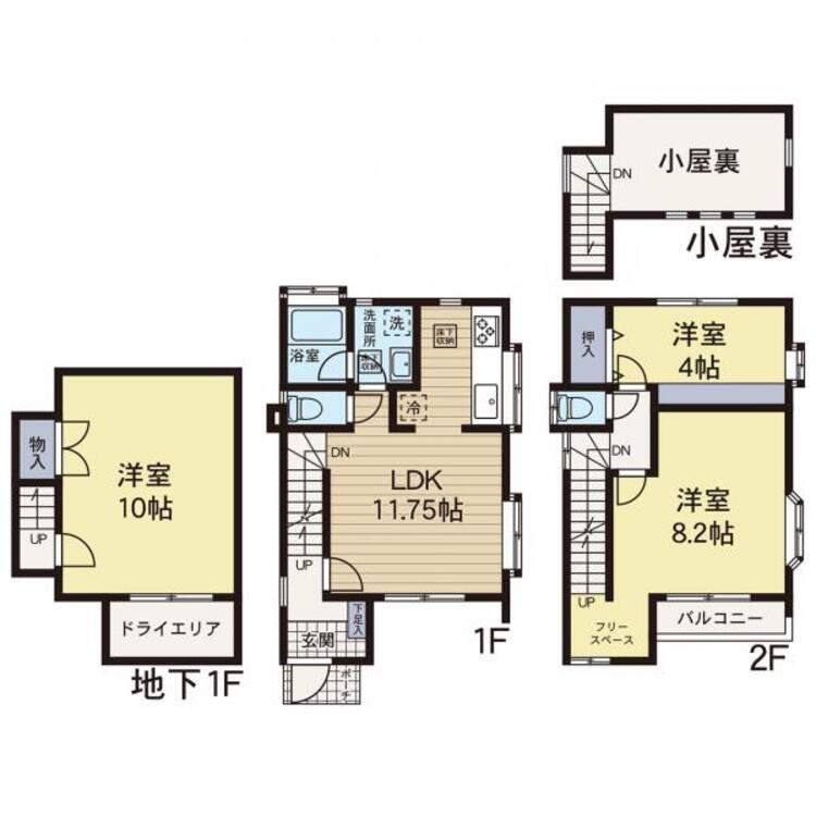 間取り 中をリフォームしました。地下室もあり自由な生活設計を組み立てられます。