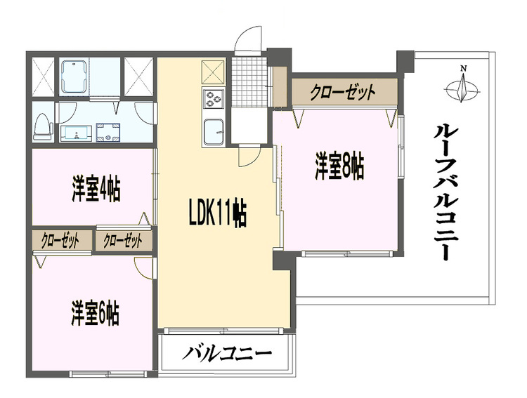 その他 3LDK、専有面積70.29m2、バルコニー面積12.42m2