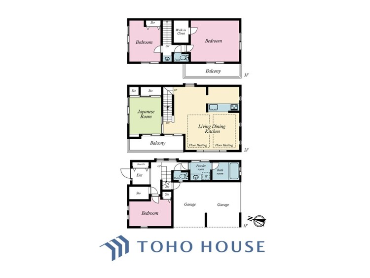 間取り テーマの統一されたこの住まいはすべてがお気に入りの空間となるでしょう。。